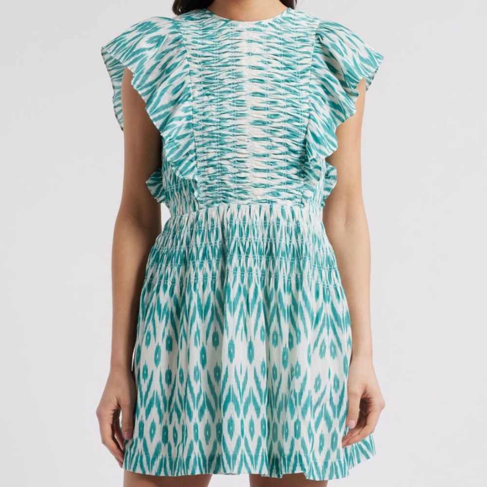 NEW Saylor Azalea Ikat Ruffle Minidress